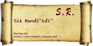 Sik Renátó névjegykártya